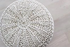 Bohemian Knit Pouf -Chic Furniture Shop bohemian pouf knit 1 1