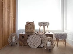 Bohemian Stool Felted Wool - Cream -Chic Furniture Shop bohemian stool felted wool cream 2 2