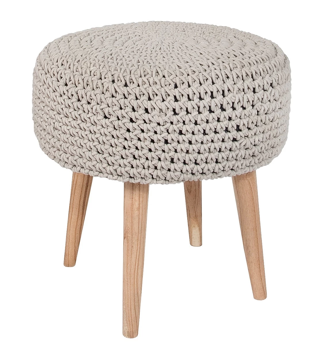 Bohemian Macrame Stool - Light Grey 3 Bohemian Macrame Stool - Light Grey