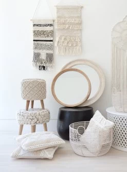 Bohemian Vintage Macrame Stool -Chic Furniture Shop bohemian vintage macrame stool