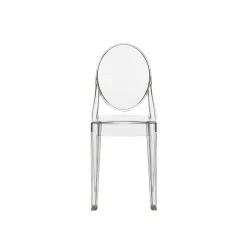 Casper Side Chair -Chic Furniture Shop clear plastic stackable casper side chair front view 1