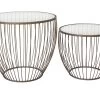 Cyclone Glass New Gold Accent Tables - Set Of 2