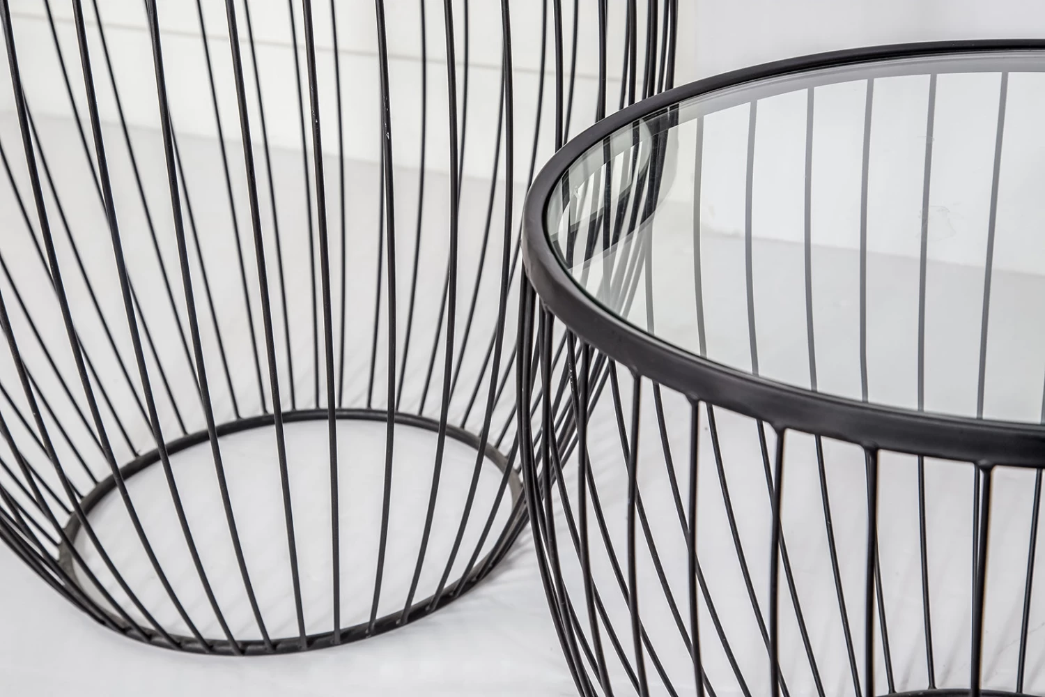 Cyclone Glass Matte Black Accent Tables - Set Of 2 7 Cyclone Glass Matte Black Accent Tables - Set Of 2 - Image 5