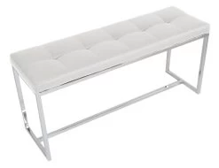 Padded Narrow Bench - White