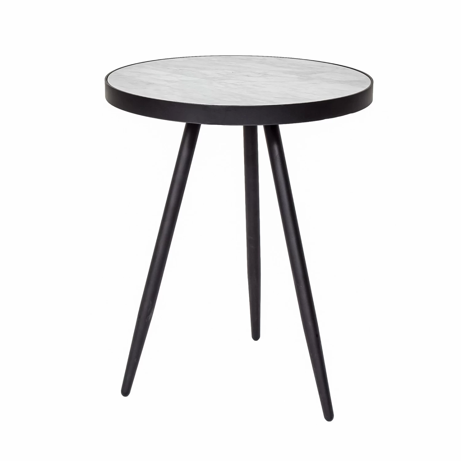 Florence Lamp Table - White Marble W/ Black Base 3 Florence Lamp Table - White Marble W/ Black Base