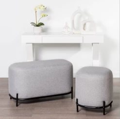 Pender Pin Leg Upholstered Stool - Grey -Chic Furniture Shop g2