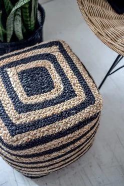 Bohemian Jute Pouf -Chic Furniture Shop jute pouf beauty