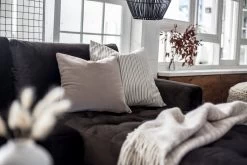 Breathe 22″ Square Feather Cushion – Cream Stripe -Chic Furniture Shop lifestyle oct 23 202024