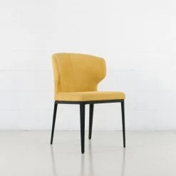 Bow Fabric Dining Chair - Light Grey With Black Metal Base -Chic Furniture Shop n0178 883 14 3 8 1 2mustard