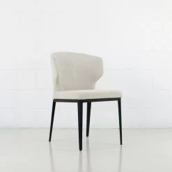 Bow Fabric Dining Chair - Light Grey With Black Metal Base -Chic Furniture Shop n0178 883 3 6 1oyster
