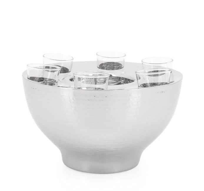 Kiro Hammered Vodka Chiller Set W/ Glasses 4 Kiro Hammered Vodka Chiller Set W/ Glasses - Image 2