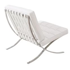 Barcelona Pavilion Lounge Chair - White -Chic Furniture Shop pavilion lounge white back 1 1