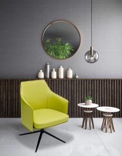 Riven Swivel Dining Chair - Steel -Chic Furniture Shop pivotroomshotgreen lg