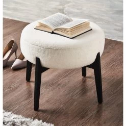 Wilson Stool - White Boucle -Chic Furniture Shop renwil micha stool cha071 montreal lighting and hardware 5 2048x 68353239 2f1f 457c aa0a 882851ae9e56