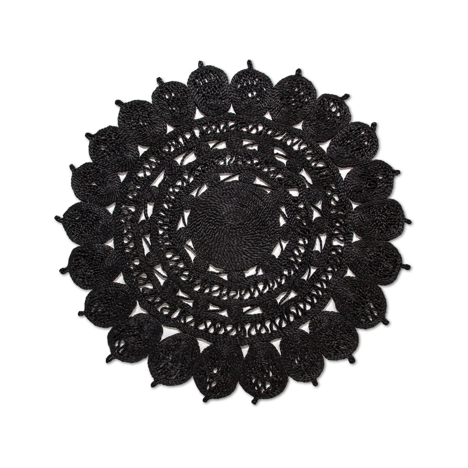 Dandelion 9ft Round Rug – Black 3 Dandelion 9ft Round Rug – Black