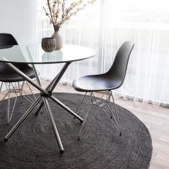 Delilah 6ft Round Rug – Black -Chic Furniture Shop rin 005 ls 1