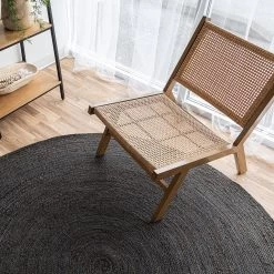 Delilah 4ft Round Rug – Black -Chic Furniture Shop rin 014 ls 1