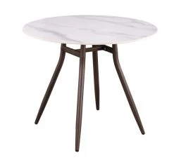 Caribou Round White Sintered Dining Table